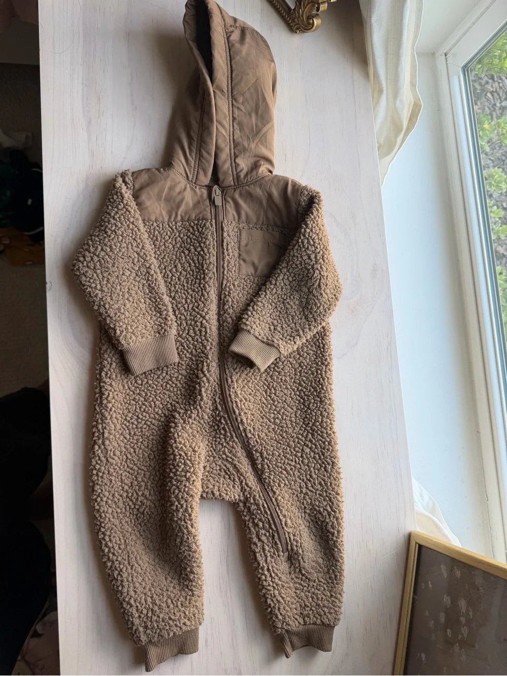 Old Navy Unisex Sherpa Hybrid Hooded One-Piece for Baby